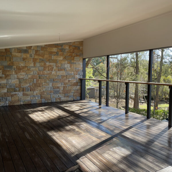 Dry Stacked Wall Cladding outdoors decking | Natural Grey